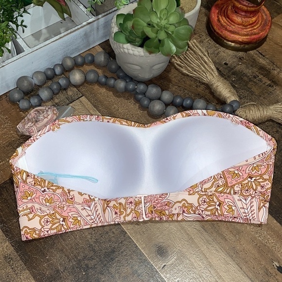 Kona‎ Sol bikini top Pink paisley floral boho NWT - Picture 3 of 6